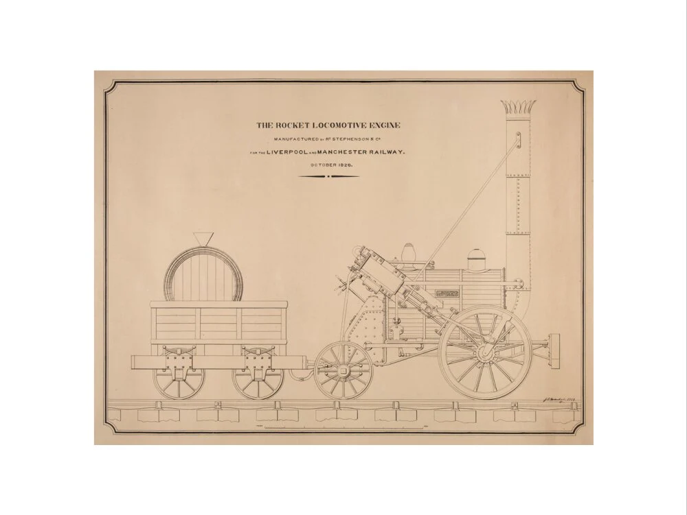 Pen and ink side elevation of the Rocket - Image 55