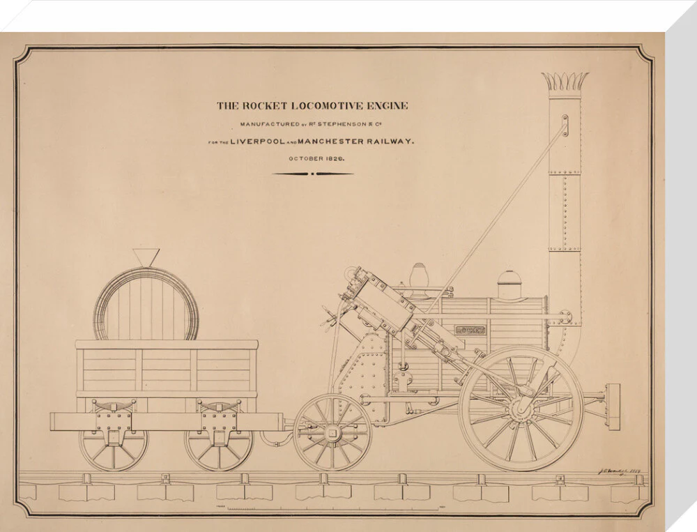 Pen and ink side elevation of the Rocket - Image 65