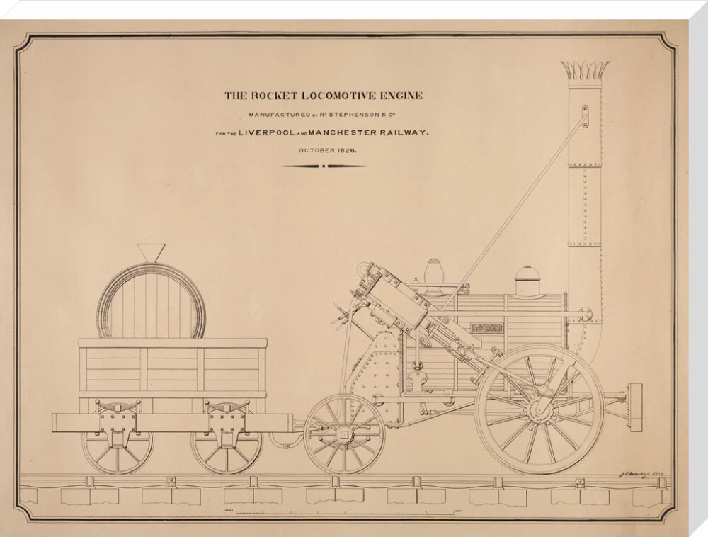 Pen and ink side elevation of the Rocket - Image 67