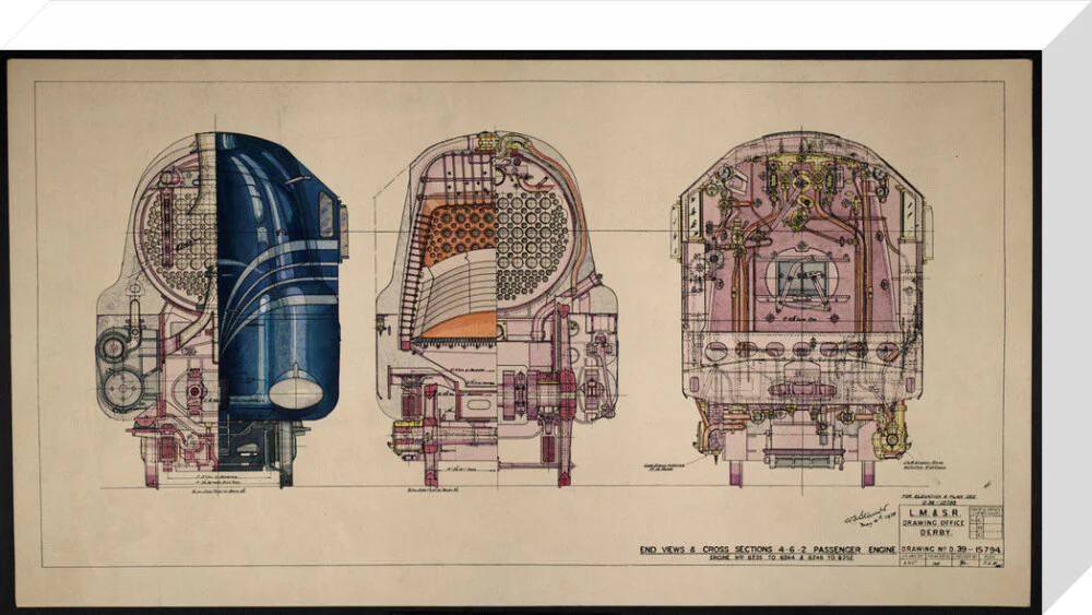 LM&SR Drawing No.D39-15794 of 4-6-2 Passenger Engine, 'Duchess of Hamilton'. 9.06.1939 - Image 32