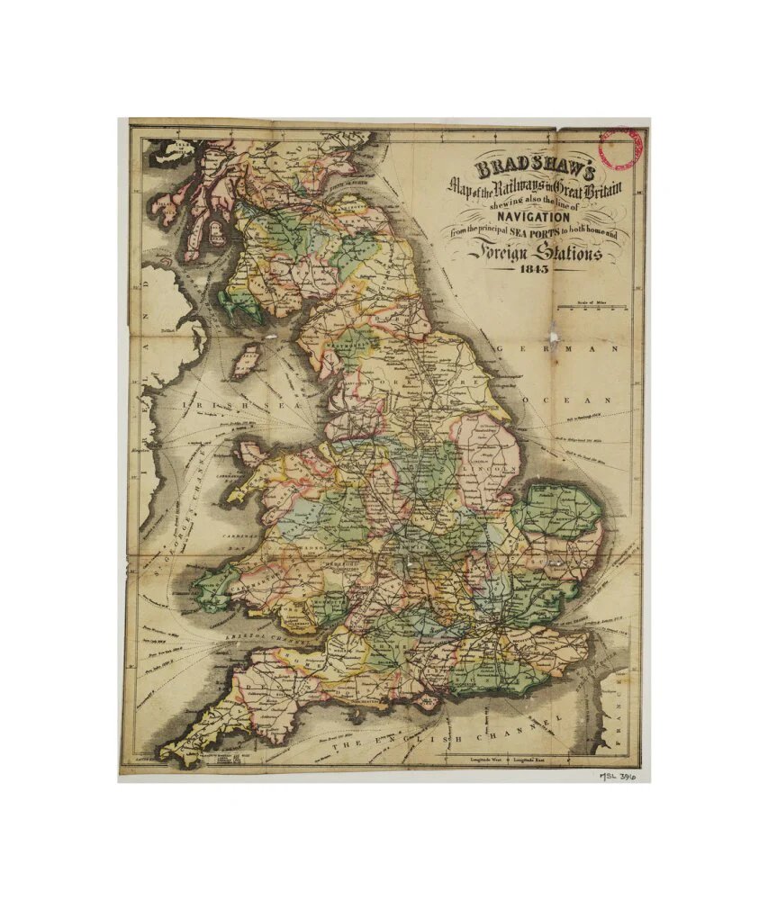 Bradshaw's Map of the Railways in Great Britain shewing also the line of Navigation from the principal Sea Ports .... George Bradshaw (1801-1853) - Image 60