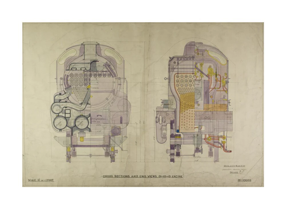 Cross sections and end view 0-10-0 Engine - Image 29