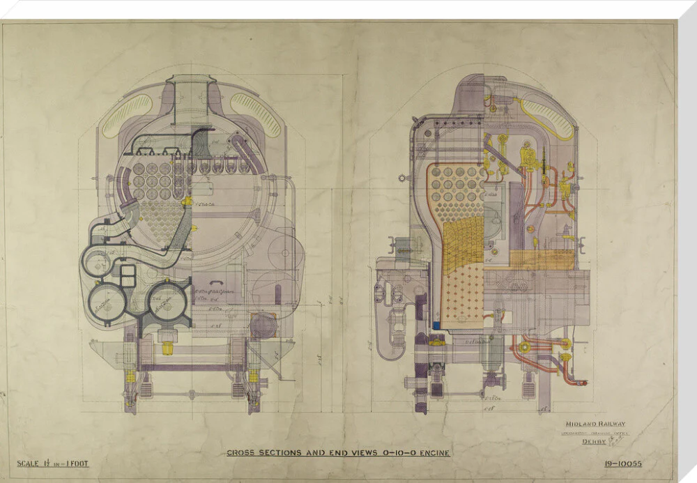 Cross sections and end view 0-10-0 Engine - Image 34