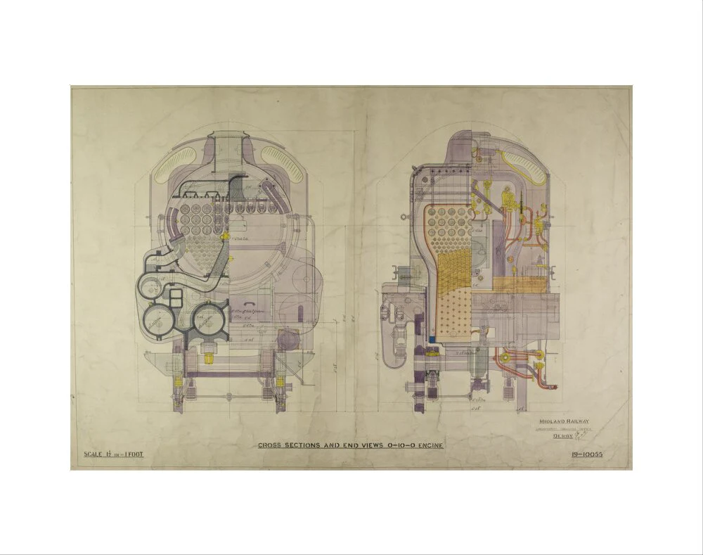 Cross sections and end view 0-10-0 Engine - Image 35