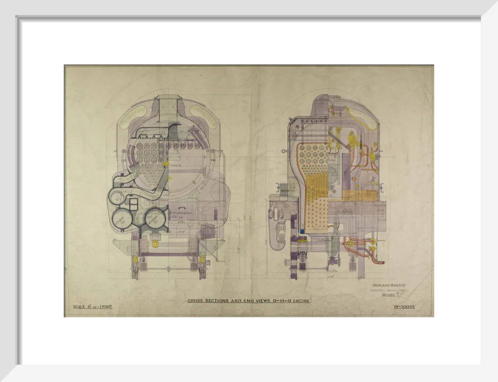 Cross sections and end view 0-10-0 Engine - Image 9