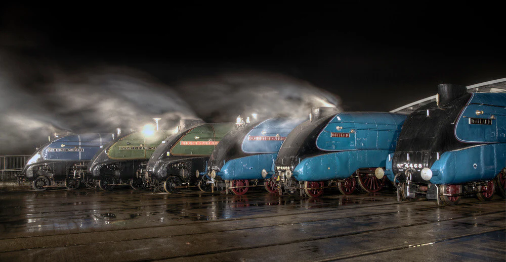 A-4 Class locomotives at the Great Gathering/ Great Goodbye in the National Railway Museum Shildon, 2014.