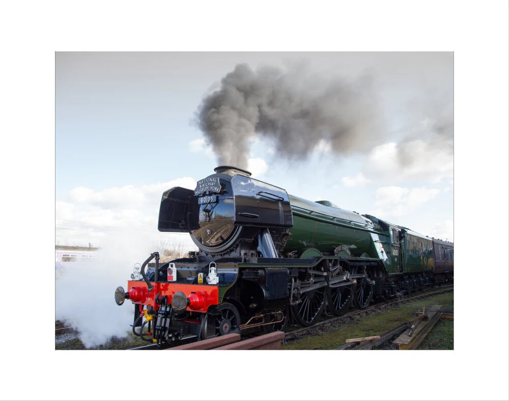 Flying Scotsman locomotive leaving the National Railway Museum, 2016. - Image 2