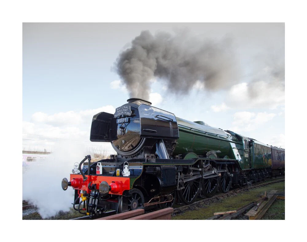 Flying Scotsman locomotive leaving the National Railway Museum, 2016. - Image 29