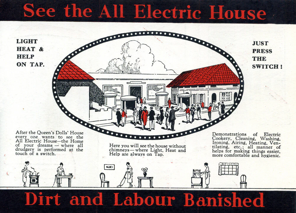 Electrical Development Association all-electric house at the British Empire Exhibition at Wembley, 1924.