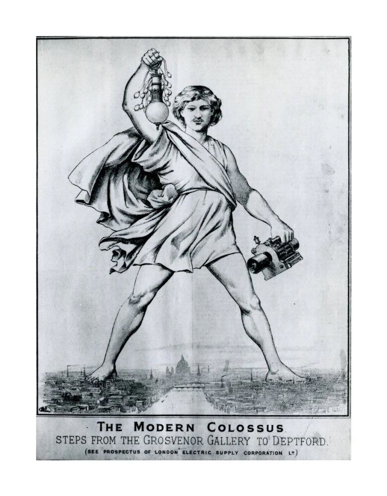 Reproduction print of a cartoon in 'Electrical Plant', May, 1889 - Image 29