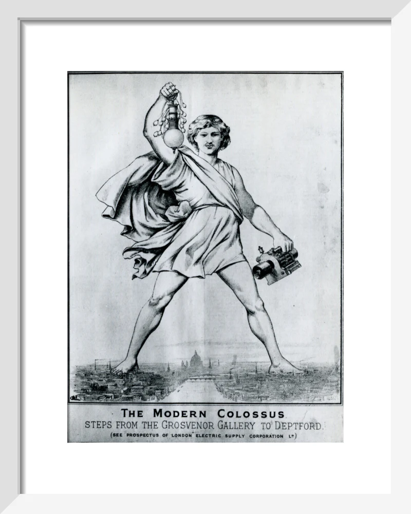 Reproduction print of a cartoon in 'Electrical Plant', May, 1889 - Image 4