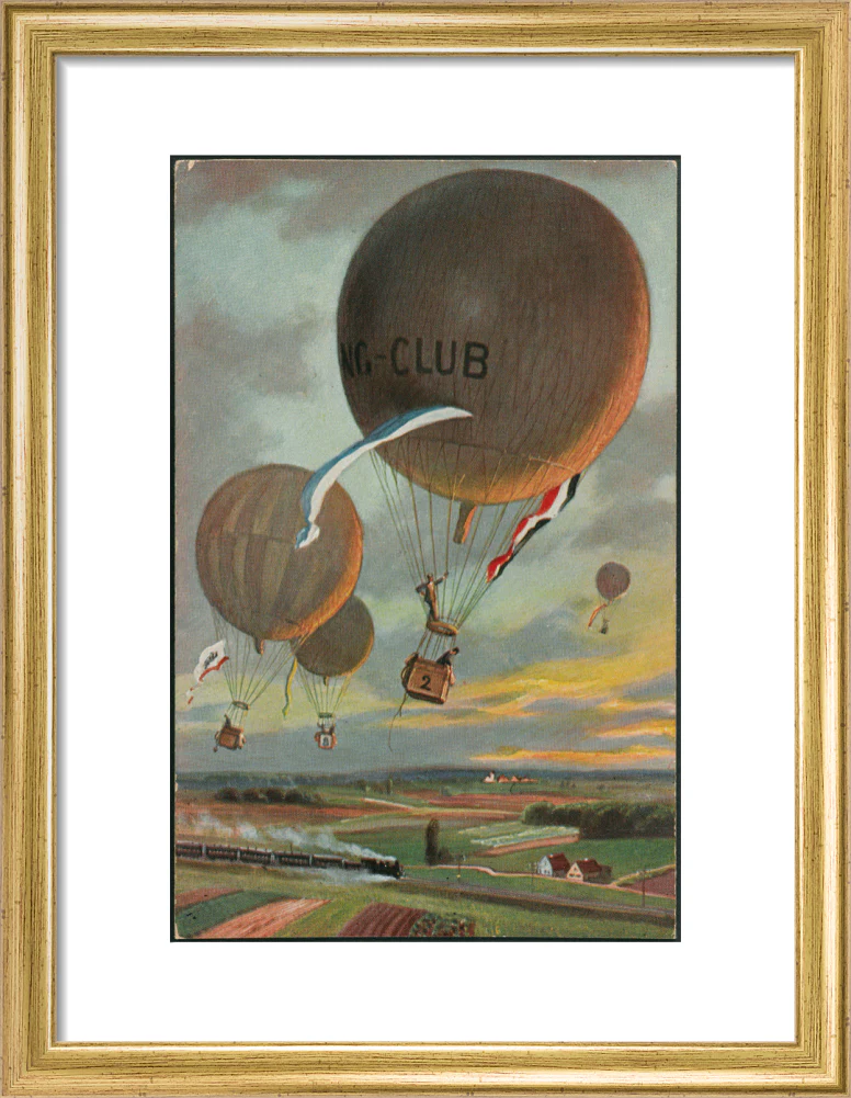 Postcard for a Hot Air Balloon race over the French countryside. - Image 10