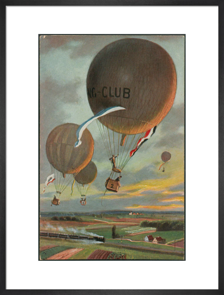 Postcard for a Hot Air Balloon race over the French countryside. - Image 18