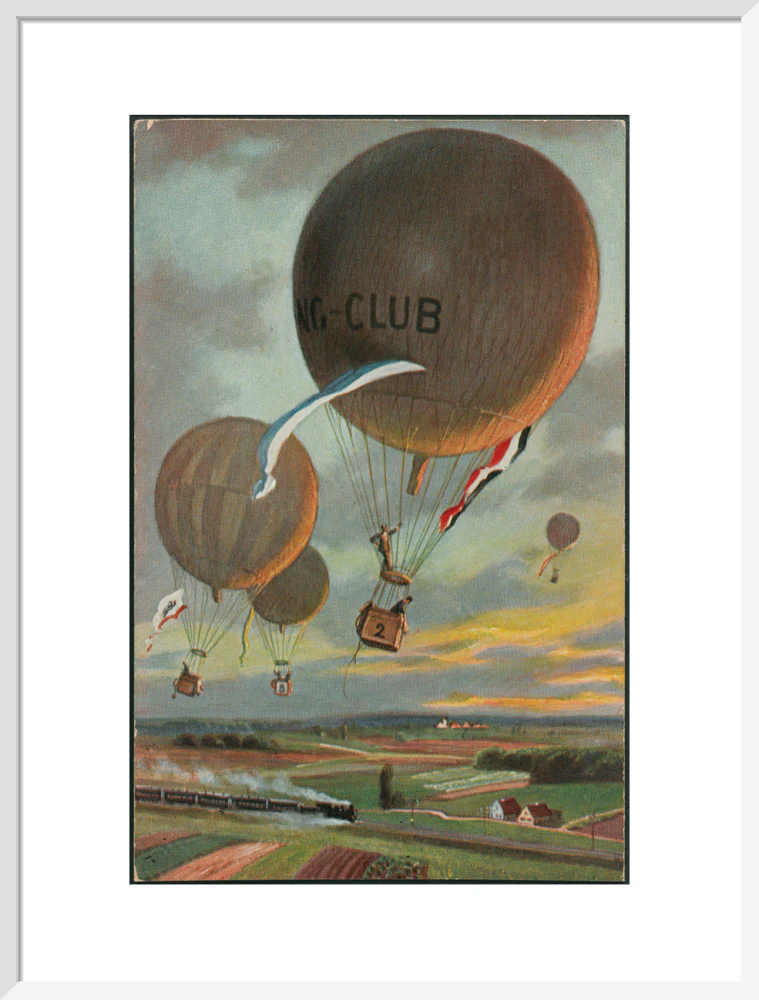 Postcard for a Hot Air Balloon race over the French countryside. - Image 19