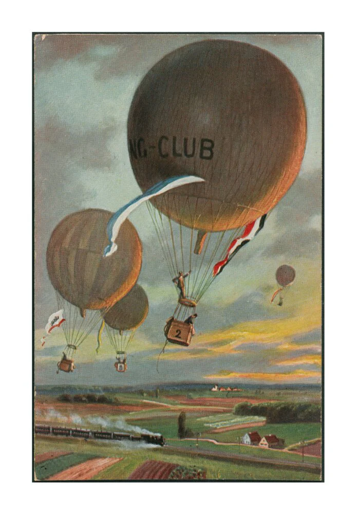 Postcard for a Hot Air Balloon race over the French countryside. - Image 30