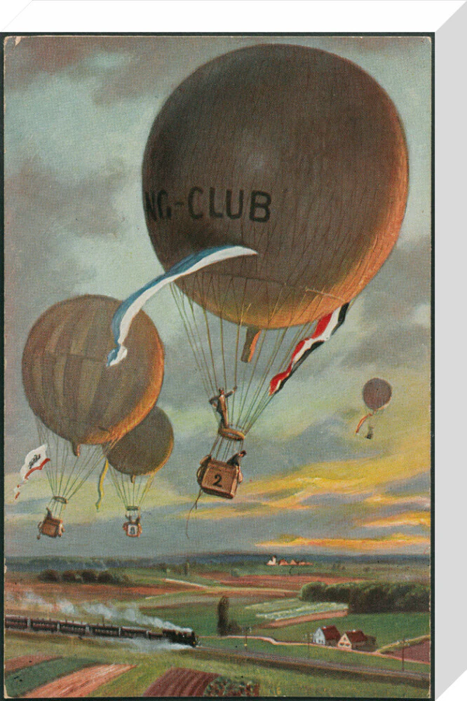 Postcard for a Hot Air Balloon race over the French countryside. - Image 32