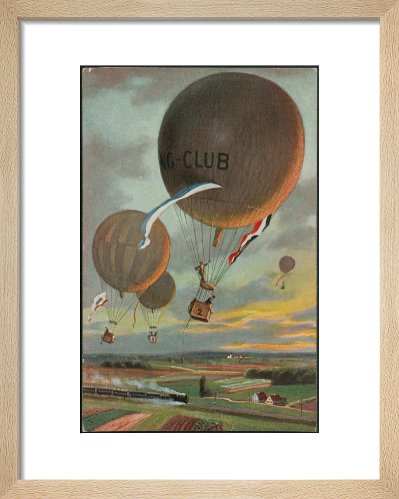 Postcard for a Hot Air Balloon race over the French countryside. - Image 39