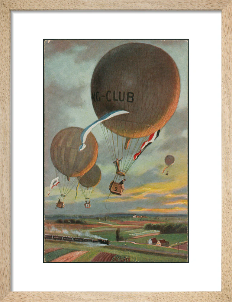 Postcard for a Hot Air Balloon race over the French countryside. - Image 44