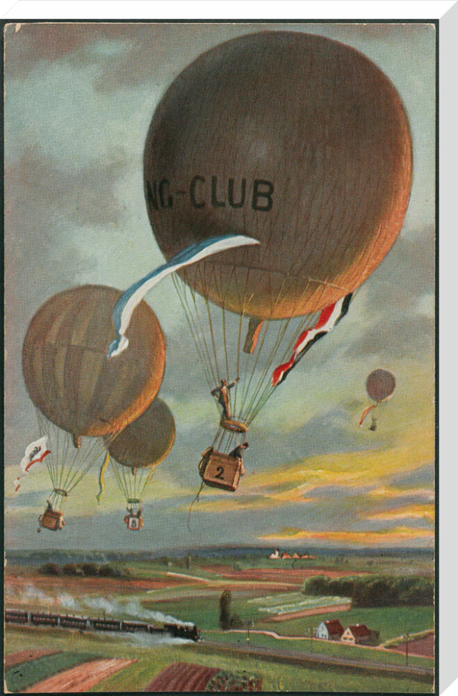 Postcard for a Hot Air Balloon race over the French countryside. - Image 67
