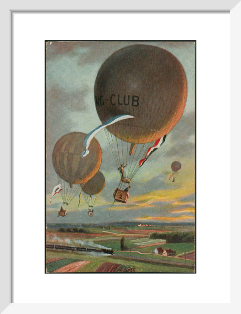 Postcard for a Hot Air Balloon race over the French countryside. - Image 9