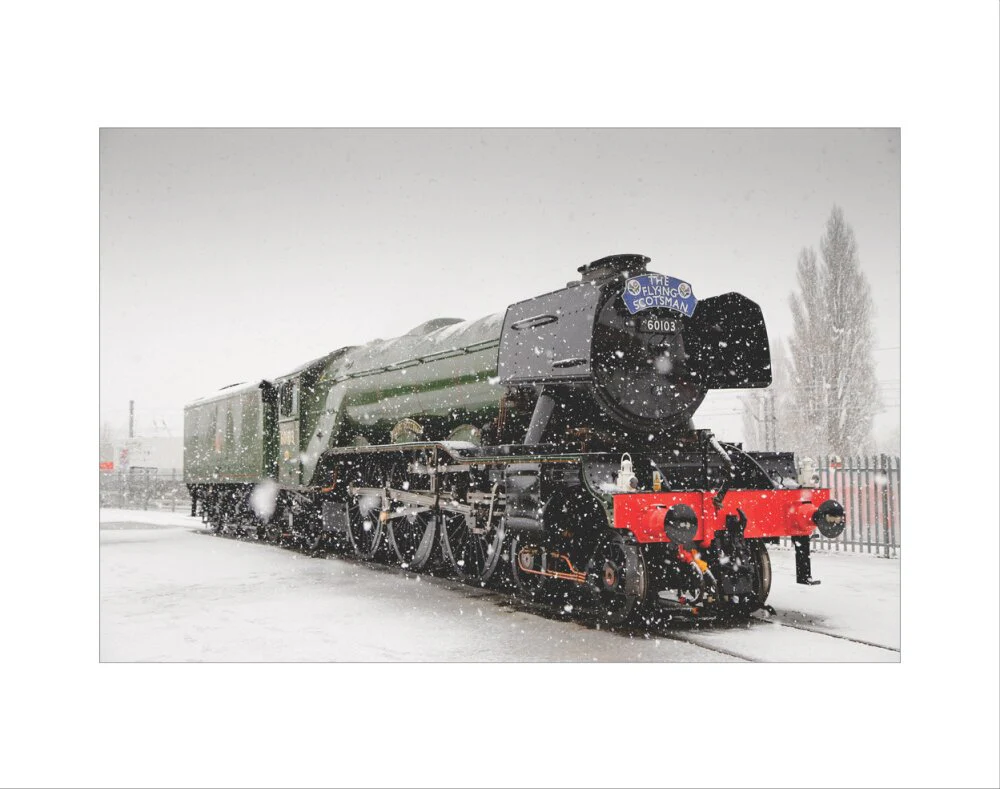 Flying Scotsman locomotive in the snow, 2016. - Image 2
