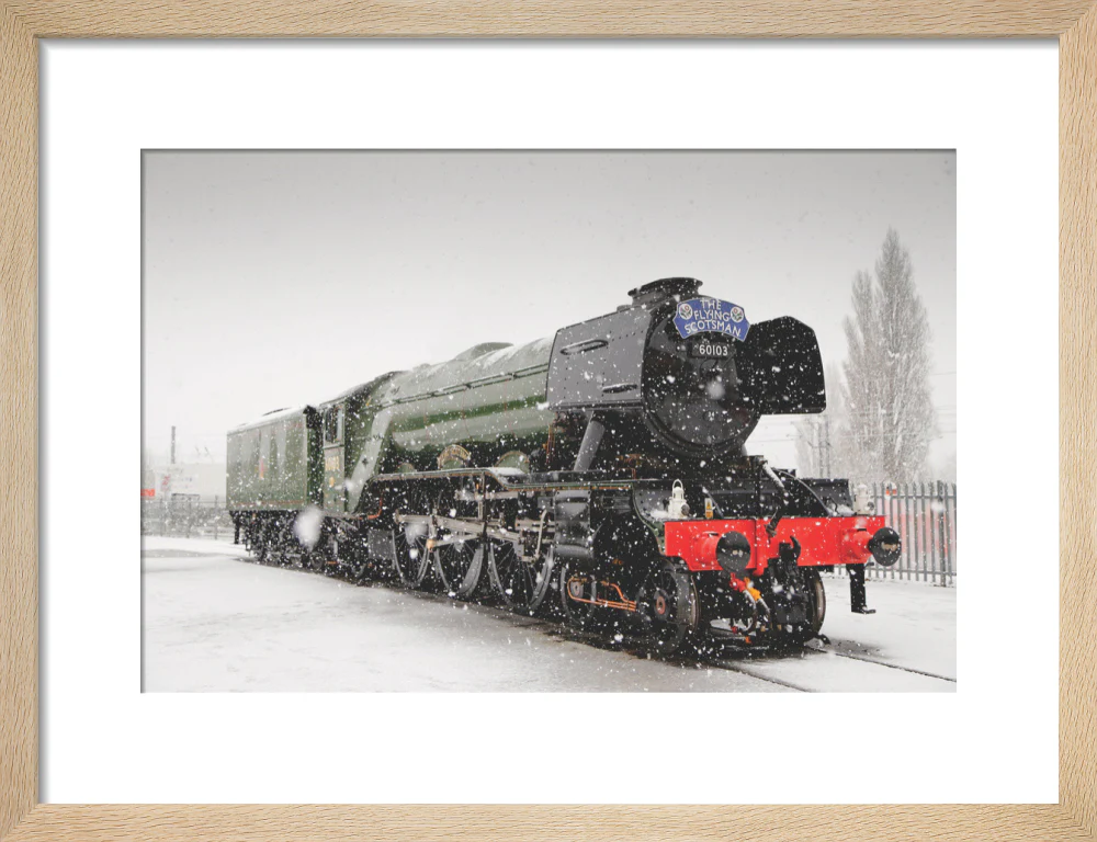 Flying Scotsman locomotive in the snow, 2016. - Image 44