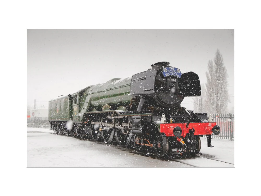 Flying Scotsman locomotive in the snow, 2016. - Image 50