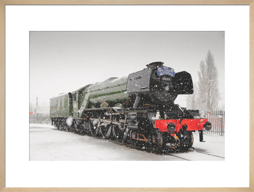 Flying Scotsman locomotive in the snow, 2016. - Image 54