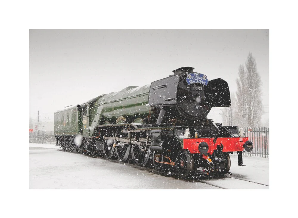 Flying Scotsman locomotive in the snow, 2016. - Image 61