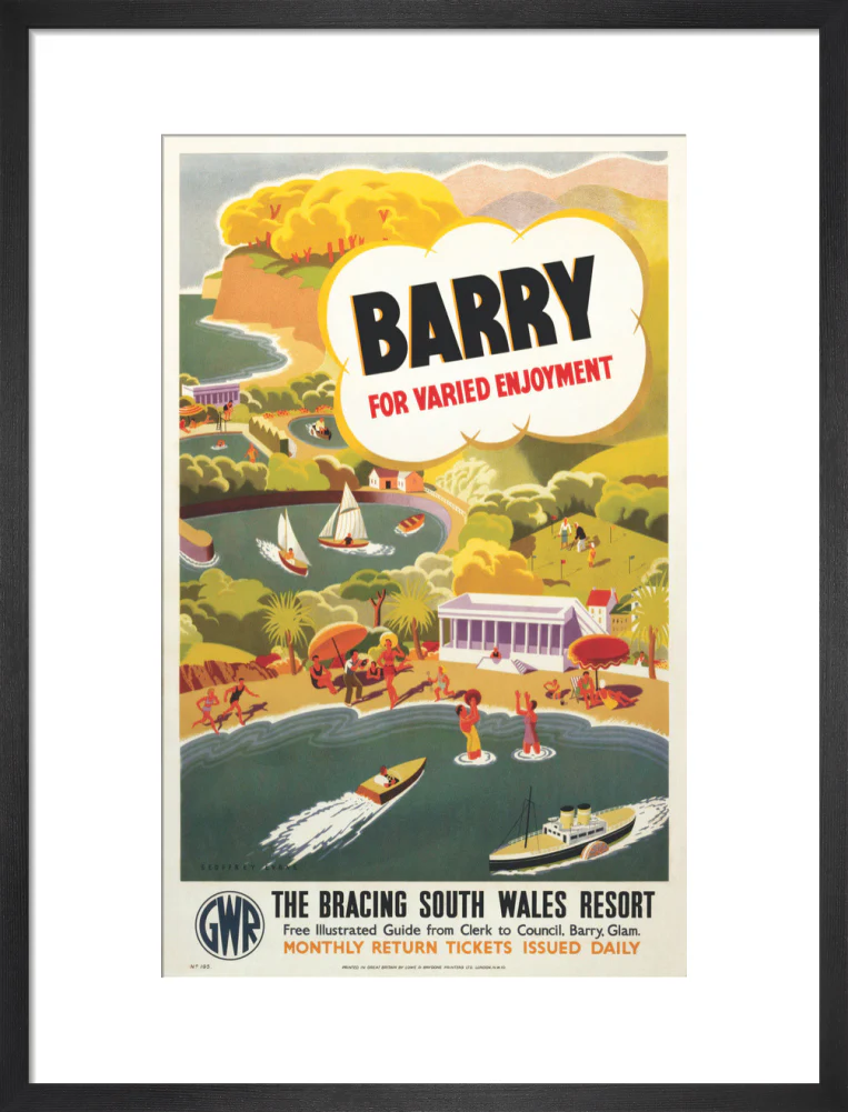 'Barry for Varied Enjoyment', GWR poster, c.1930s. - Image 13
