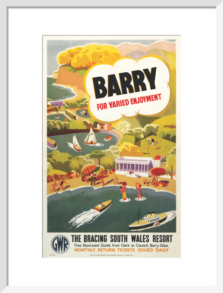 'Barry for Varied Enjoyment', GWR poster, c.1930s. - Image 14