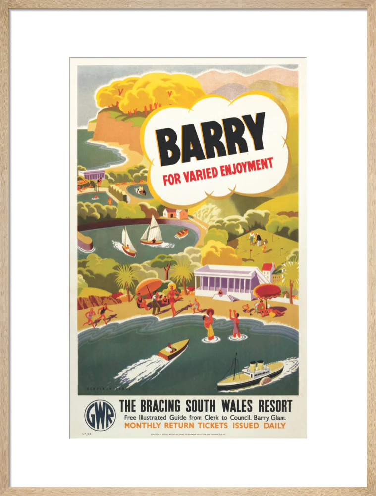 'Barry for Varied Enjoyment', GWR poster, c.1930s. - Image 21