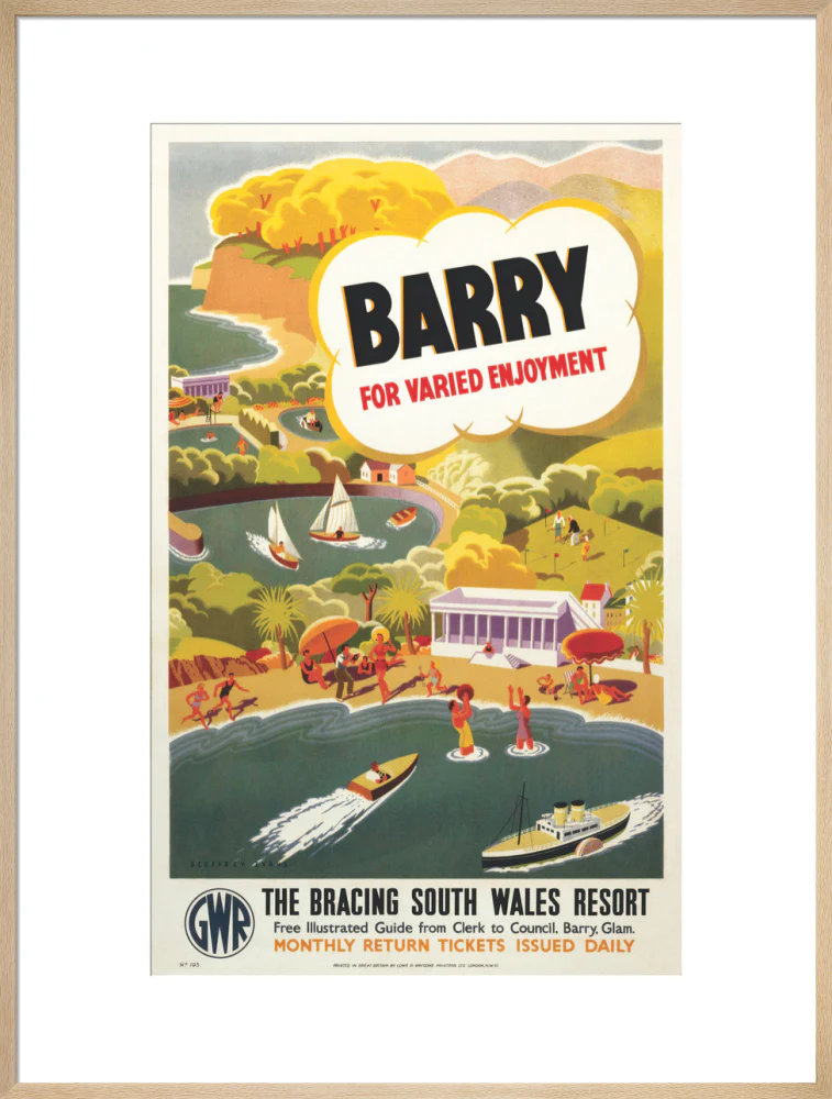 'Barry for Varied Enjoyment', GWR poster, c.1930s. - Image 26