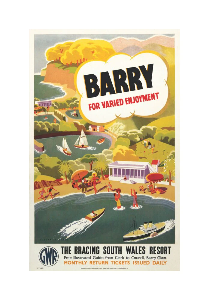 'Barry for Varied Enjoyment', GWR poster, c.1930s. - Image 28