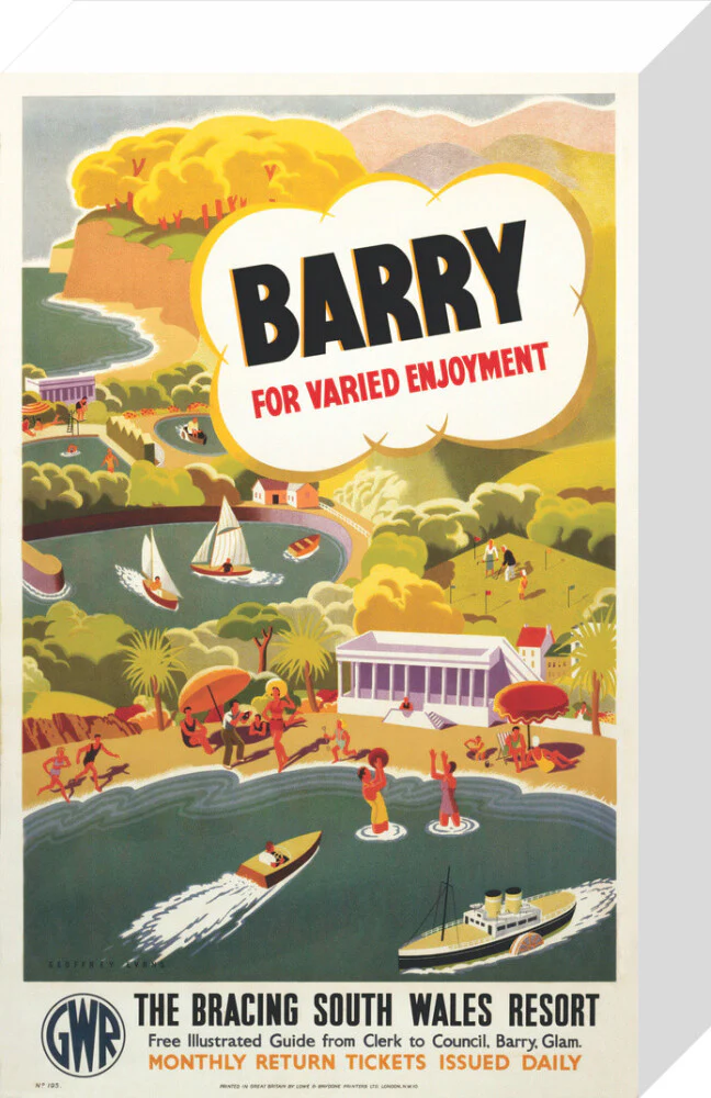 'Barry for Varied Enjoyment', GWR poster, c.1930s. - Image 31