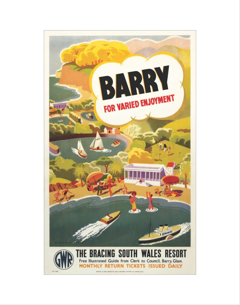 'Barry for Varied Enjoyment', GWR poster, c.1930s. - Image 35