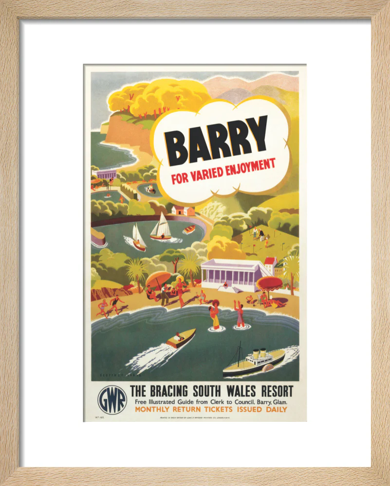 'Barry for Varied Enjoyment', GWR poster, c.1930s. - Image 39