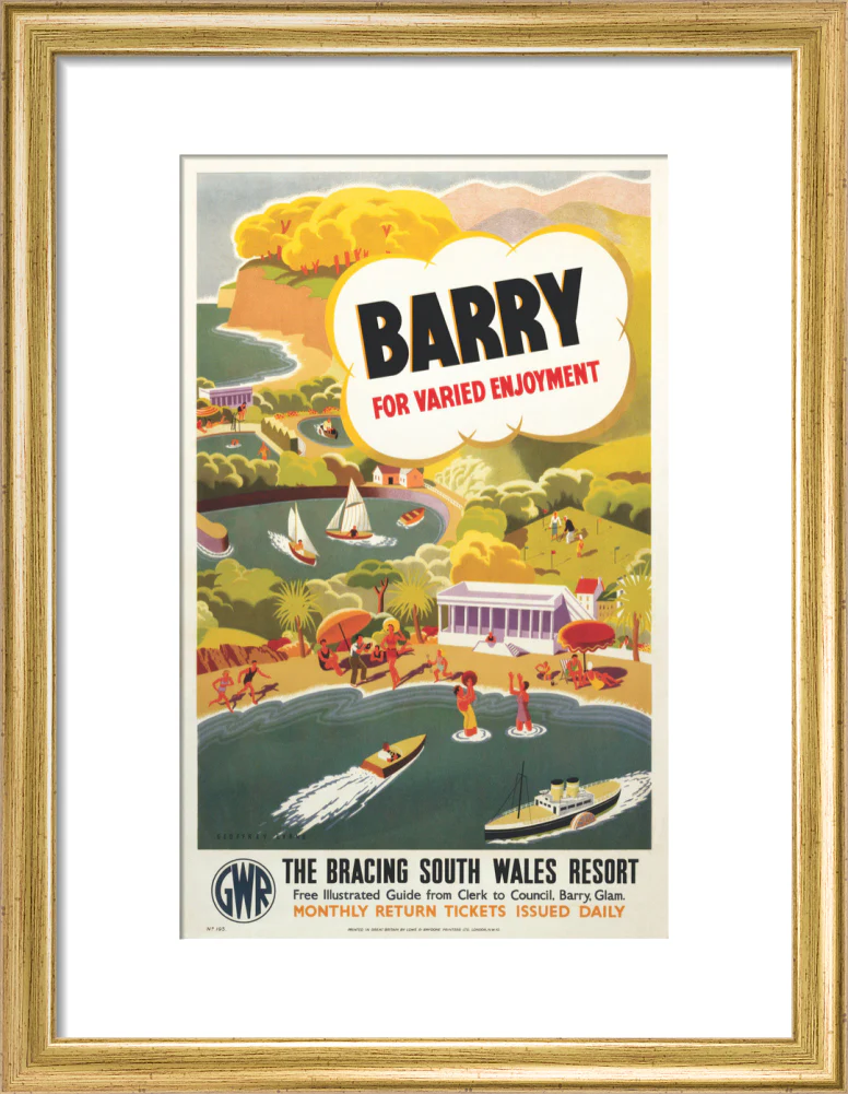 'Barry for Varied Enjoyment', GWR poster, c.1930s. - Image 43