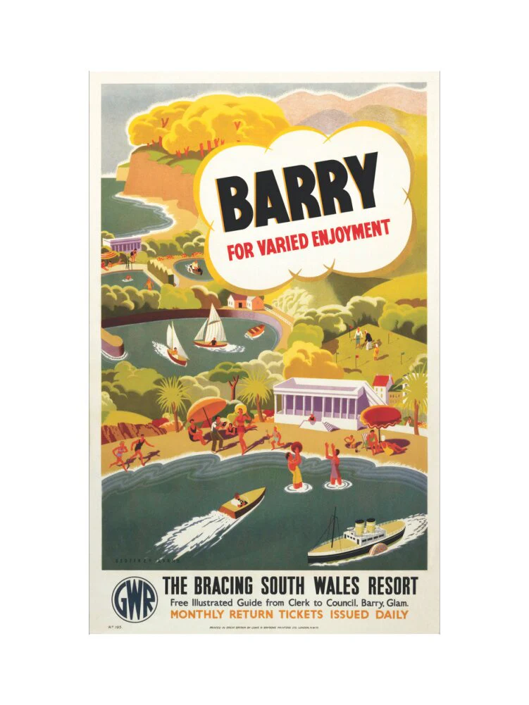 'Barry for Varied Enjoyment', GWR poster, c.1930s. - Image 45