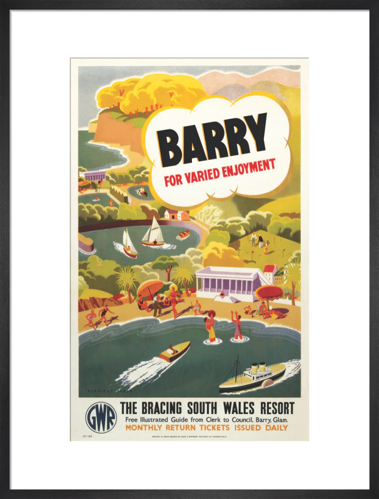 'Barry for Varied Enjoyment', GWR poster, c.1930s. - Image 51