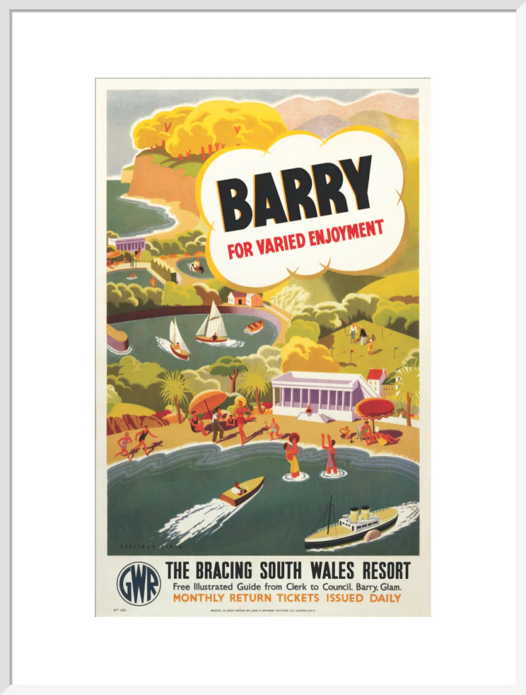 'Barry for Varied Enjoyment', GWR poster, c.1930s. - Image 57