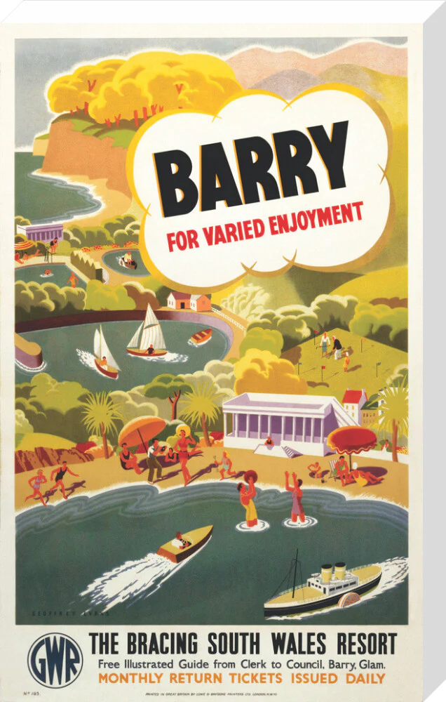 'Barry for Varied Enjoyment', GWR poster, c.1930s. - Image 66