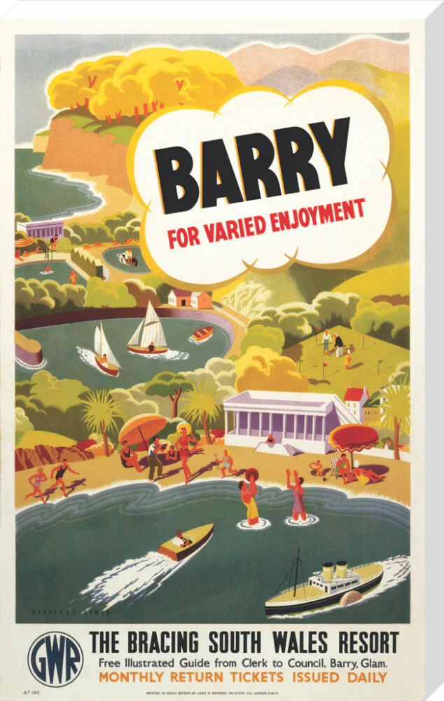 'Barry for Varied Enjoyment', GWR poster, c.1930s. - Image 67