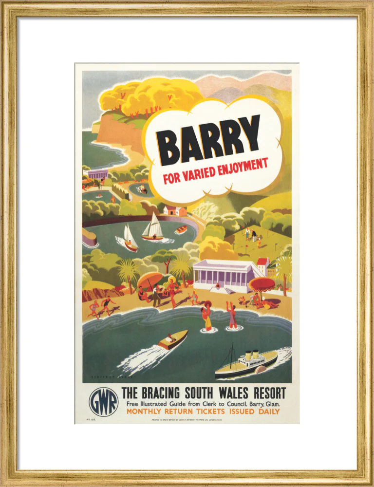 'Barry for Varied Enjoyment', GWR poster, c.1930s. - Image 81