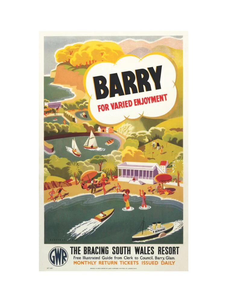 'Barry for Varied Enjoyment', GWR poster, c.1930s. - Image 83