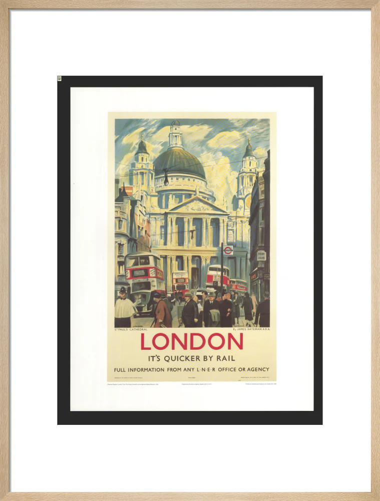 Poster, London & North Eastern Railway, 'London', St Paul's Cathedral by James Bateman, 1939. - Image 21