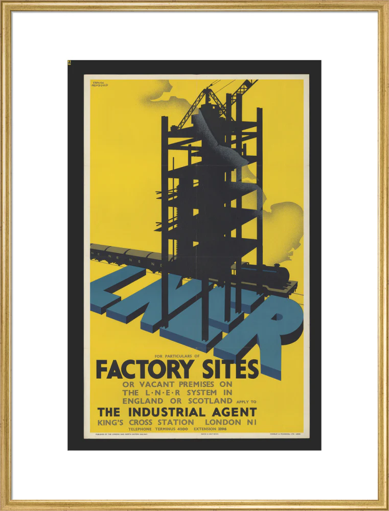 Poster, London & North Eastern Railway, Factory Sites, by Frank Newbould. - Image 58