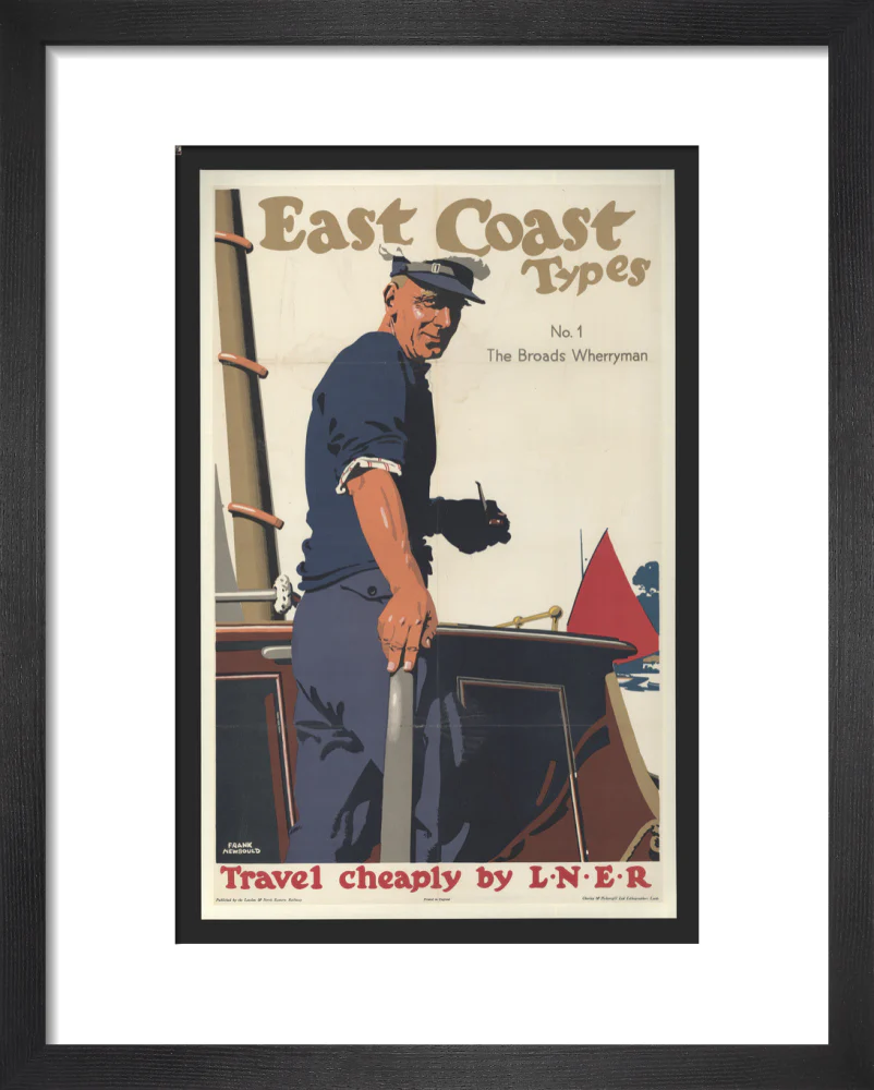 East Coast Types, No 1, The Broads Wherryman, Travel cheaply by LNER, by Frank Newbould, 1931. - Image 3
