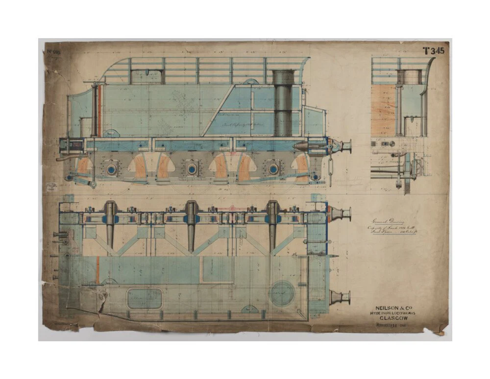 Neilson & Co drawing of 5'0 gauge 6 wheel, 1868 order number T345 for Russia. - Image 29