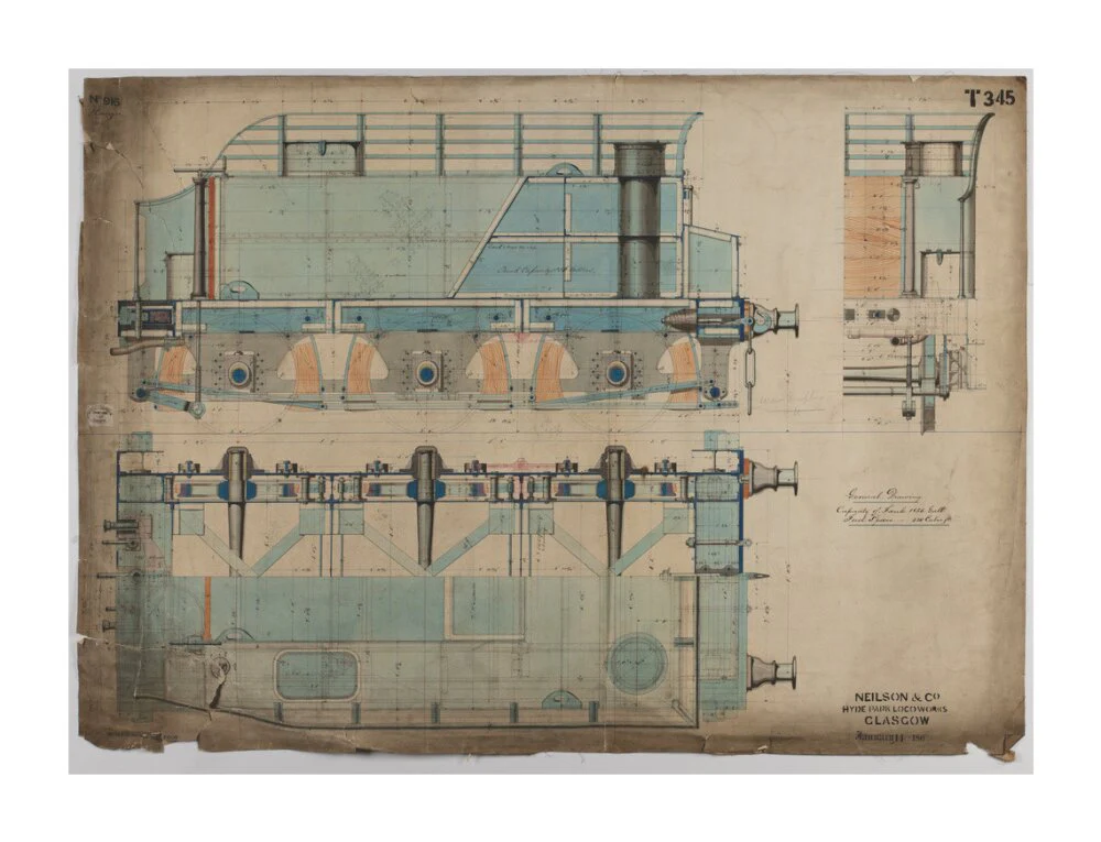 Neilson & Co drawing of 5'0 gauge 6 wheel, 1868 order number T345 for Russia. - Image 30